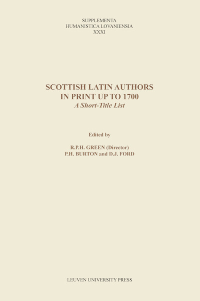 Scottish Latin authors in print up to 1700 - (ISBN 9789461660763)
